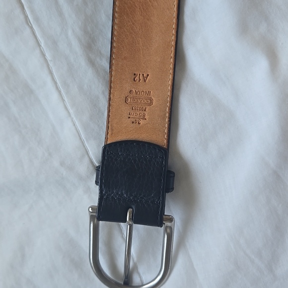 Coach Black Genuine Leather Belt with Silver Buckle As Is Rare Vintage - Picture 11 of 12